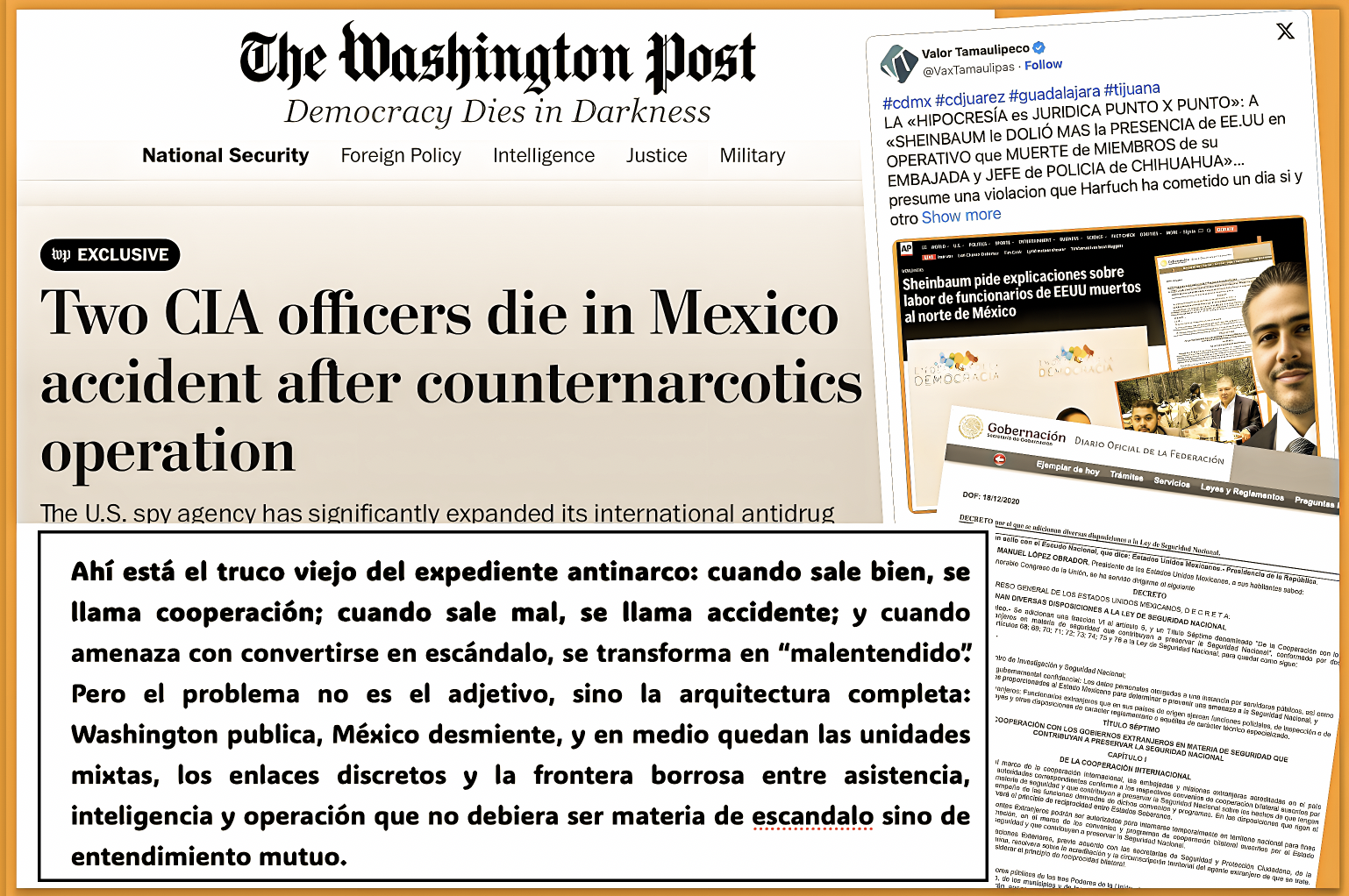 «ERAN de la CIA ?»: «VERSION del WASHINGTON POST CHOCA con A_VERSIONES MEXICANAS TRAS MUERTE de MIEMBROS de EMBAJADA de EE.UU en SIERRA de CHIHUAHUA»…cada que discuten,el narco avanza.