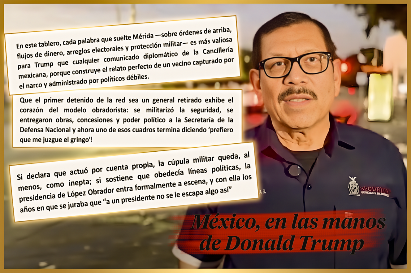 EL «PRIMER DESERTOR de la 4T-MILITARIZADA: GENERAL se CONVIERTE en TESTIGO de EE.UU y se DECLARA DISPUESTO a NEGOCIAR su FUTURO en INGLES JURÍDICO»…deja a Sheinbaum con el mantra de las “pruebas” y Mexico en manos de Trump.