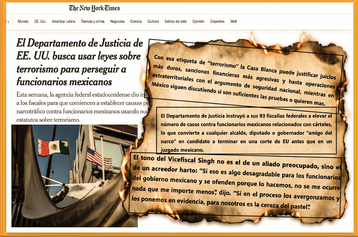 «DEPARTAMENTO de JUSTICIA de EE.UU ORDENA a 93 FISCALIAS TRIPLICAR ACUSACIONES a FUNCIONARIOS MEXICANOS por NARCOTERRORISTAS»: NYTIMES…Mexico no solo tiene un problema de narcotrafico,tiene problemas de narcogobierno.