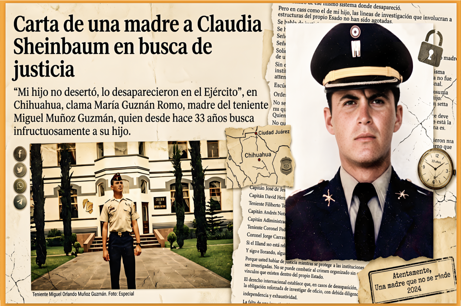 UNA «MADRE contra el MURO VERDE OLIVO: ELLA NO se RINDE e INSISTE con CARTA a SHEINBAUM que el EJERCITO DESAPARECIO al TENIENTE en el CUARTEL»…y ni lo duden tantito.