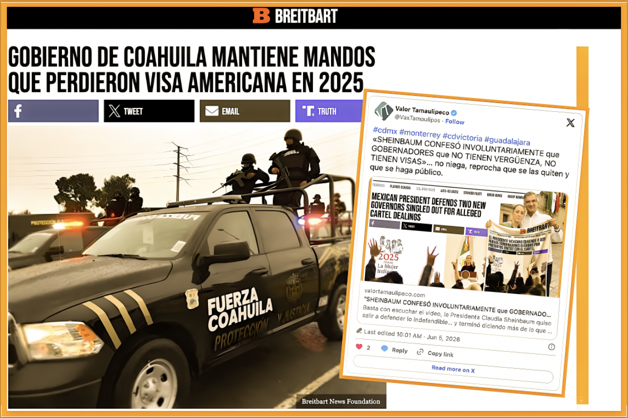 «BREITBART destaca MANDOS de POLICIA en COAHUILA les TUMBARON la VISA,NADIE se INMUTA y siguen el CARGO»…como Americo el de Tamaulipas.