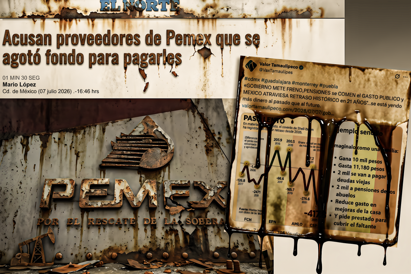 «PEMEX, la PETROLERA MÁS ENDEUDADA del MUNDO, se QUEDÓ SIN FONDOS para PAGAR PROVEEDORES…convirtieron el dispendio en una auténtica orgía de derroche»