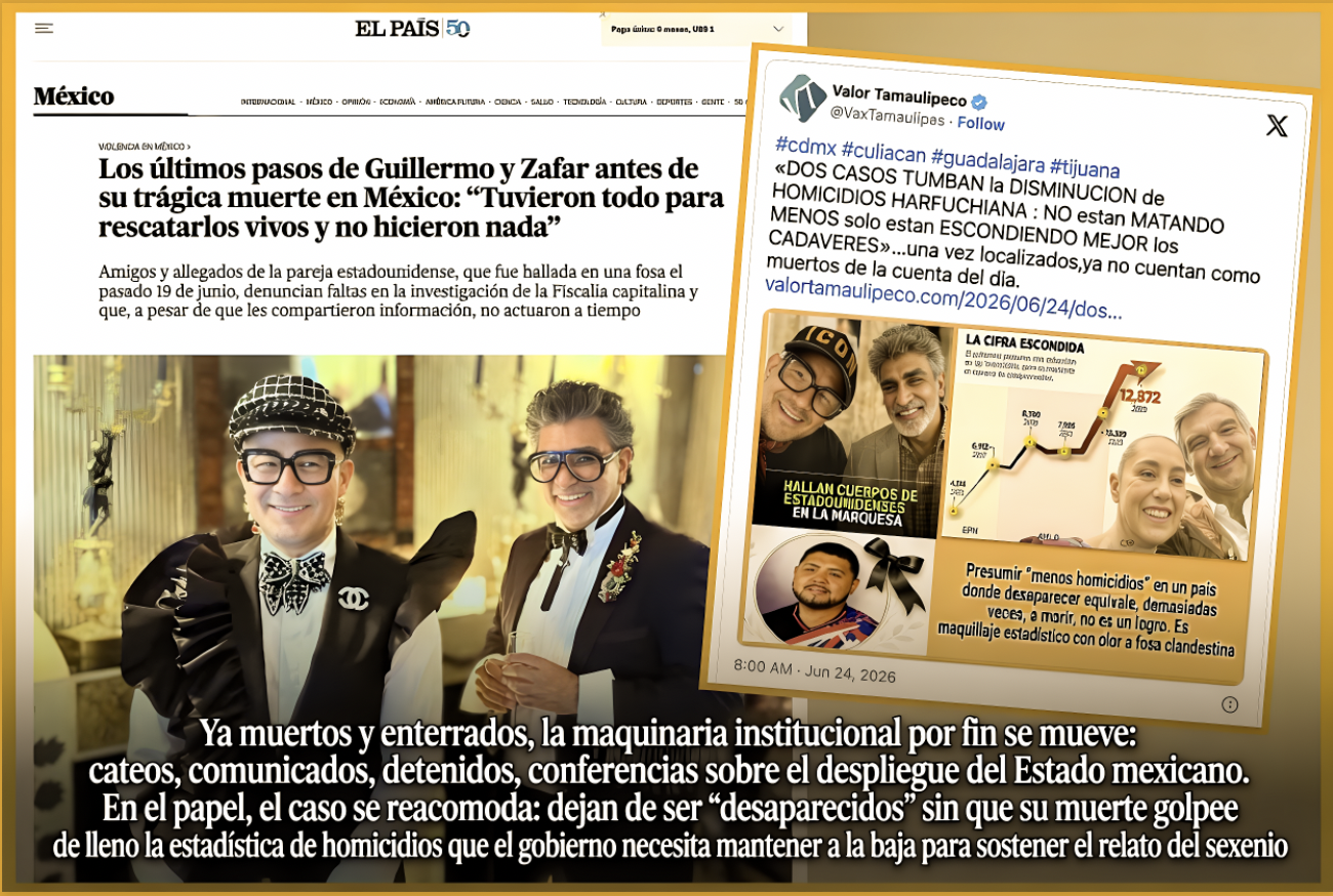 LOS “ÚLTIMOS PASOS de GUILLERMO y ZAFAR EXHIBEN al GOBIERNO de INÚTILES para RESCATARLOS VIVOS en VEZ de MUERTOS”… lo suyo son las “grafiquitas mañaneras arguenderas”.