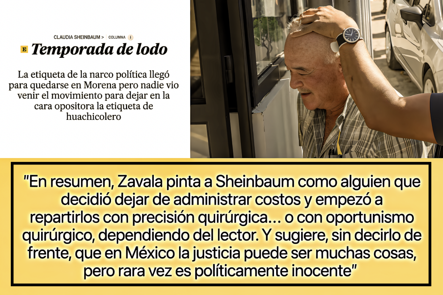 «TEMPORADA de LODO: la CARA NARCA de MORENA la PRESIDENTA no se la tumba, pero YA le puso la suya de HUACHICOLERO al PAN… la única diferencia entre ambos es solo el nivel de sinvergüenzas.»