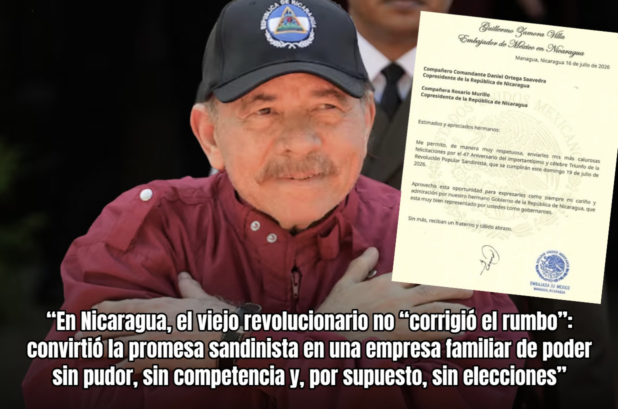 «CAMARADA LACRA INVESTIDA de PRESIDENTE CONSUMA en NICARAGUA la ULTIMA TIRANIA dicha SIN RUBOR»…y ya lo felicitamos por su hazaña.