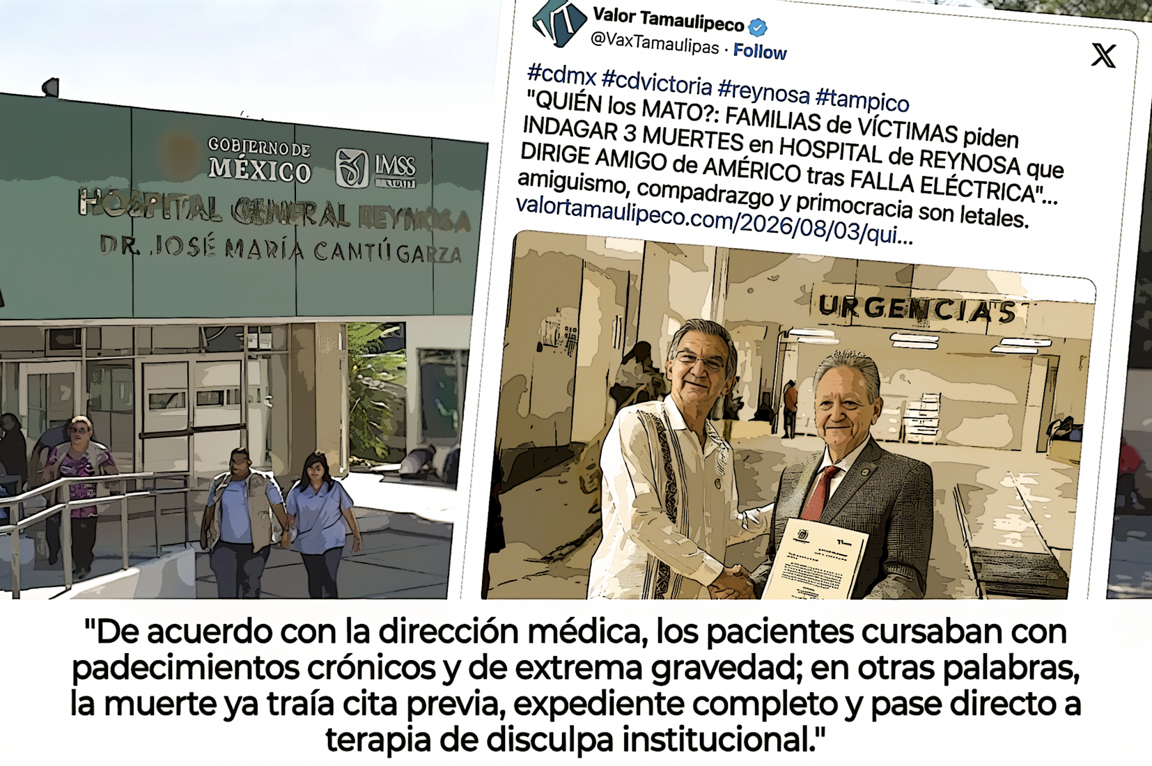 LA «MUERTE YA TRAÍA CITA PREVIA ?»: HOSPITAL de AMÉRICO y su CANCHANCHÁN GUERRERO NIEGAN HABER MATADO con NEGLIGENCIA… aclara esposo de recién corrida por esposa de Américo.