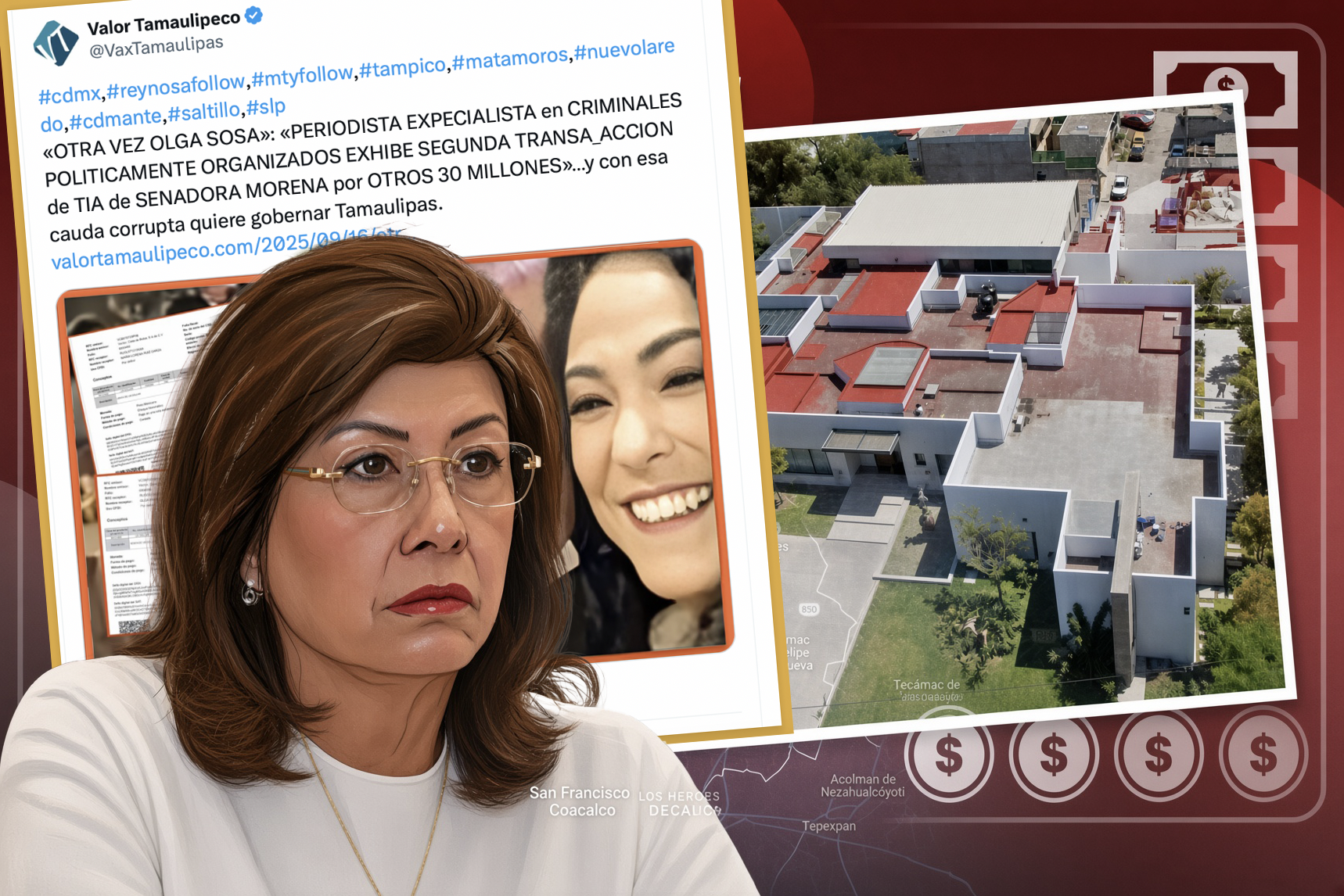 “NO, NO es OLGA SOSA, es OTRA de MORAL LAXA: SENADORA de MORENA OCULTA MANSIÓN de 36.5 MILLONES de PESOS”… igual lo ocultó el ahora gobernador de Tamaulipas.