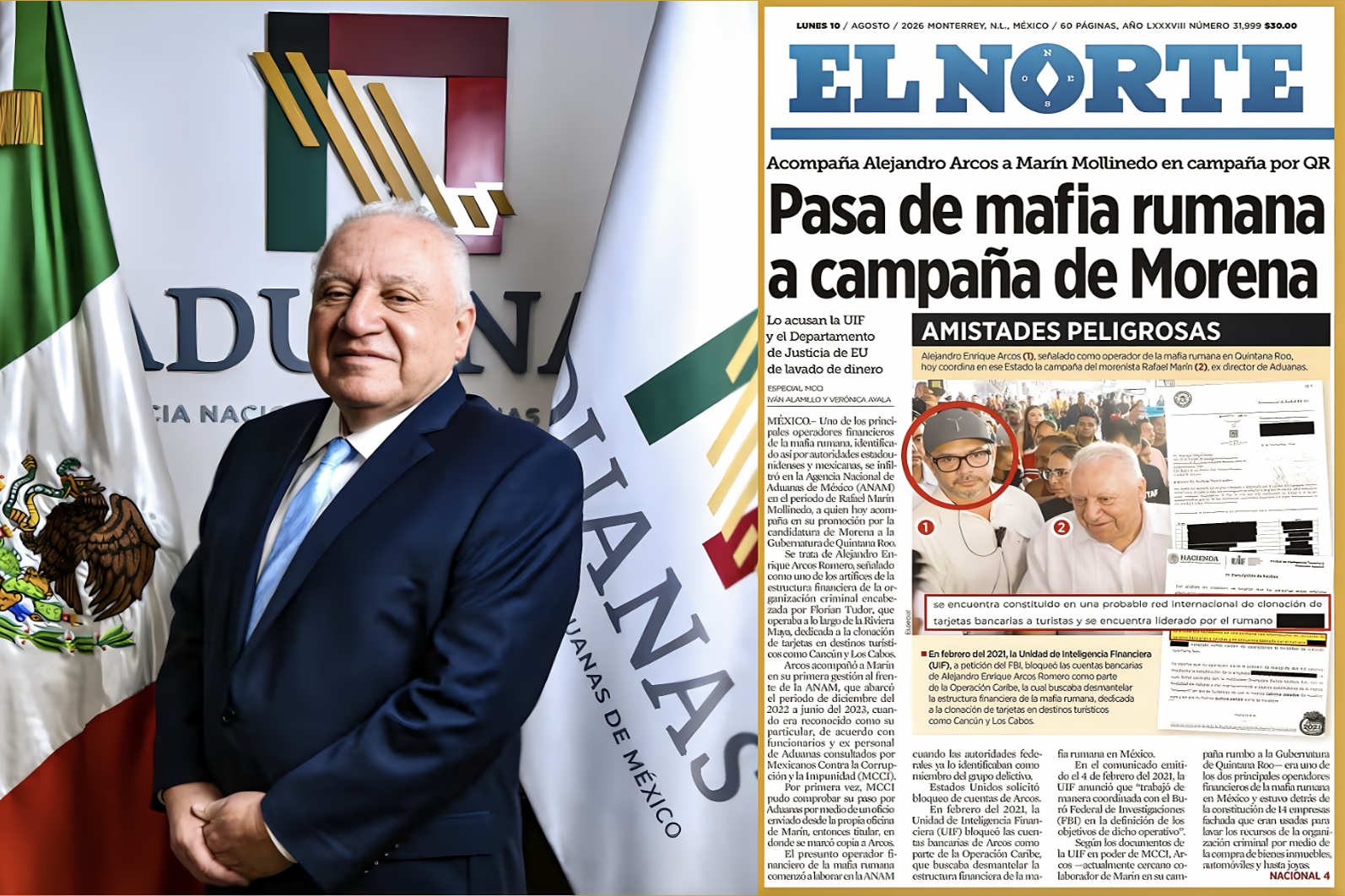“EXDIRECTOR de las CORRUPTAS ADUANAS que QUIERE GOBERNAR Q. ROO con MAFIOSO a un LADO se DEFIENDE”…y confiesa su estrechez ética.
