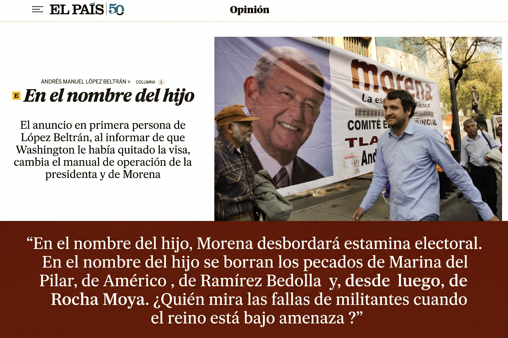 “En el NOMBRE del HIJO y…la DAMNIFICADA: RESCATAR al SOLDADO ANDY y MANDAR a SHEINBAUM al SEGUNDO PLANO»…salvar la reputación, el poder y la sucesión del lopezobradorismo.