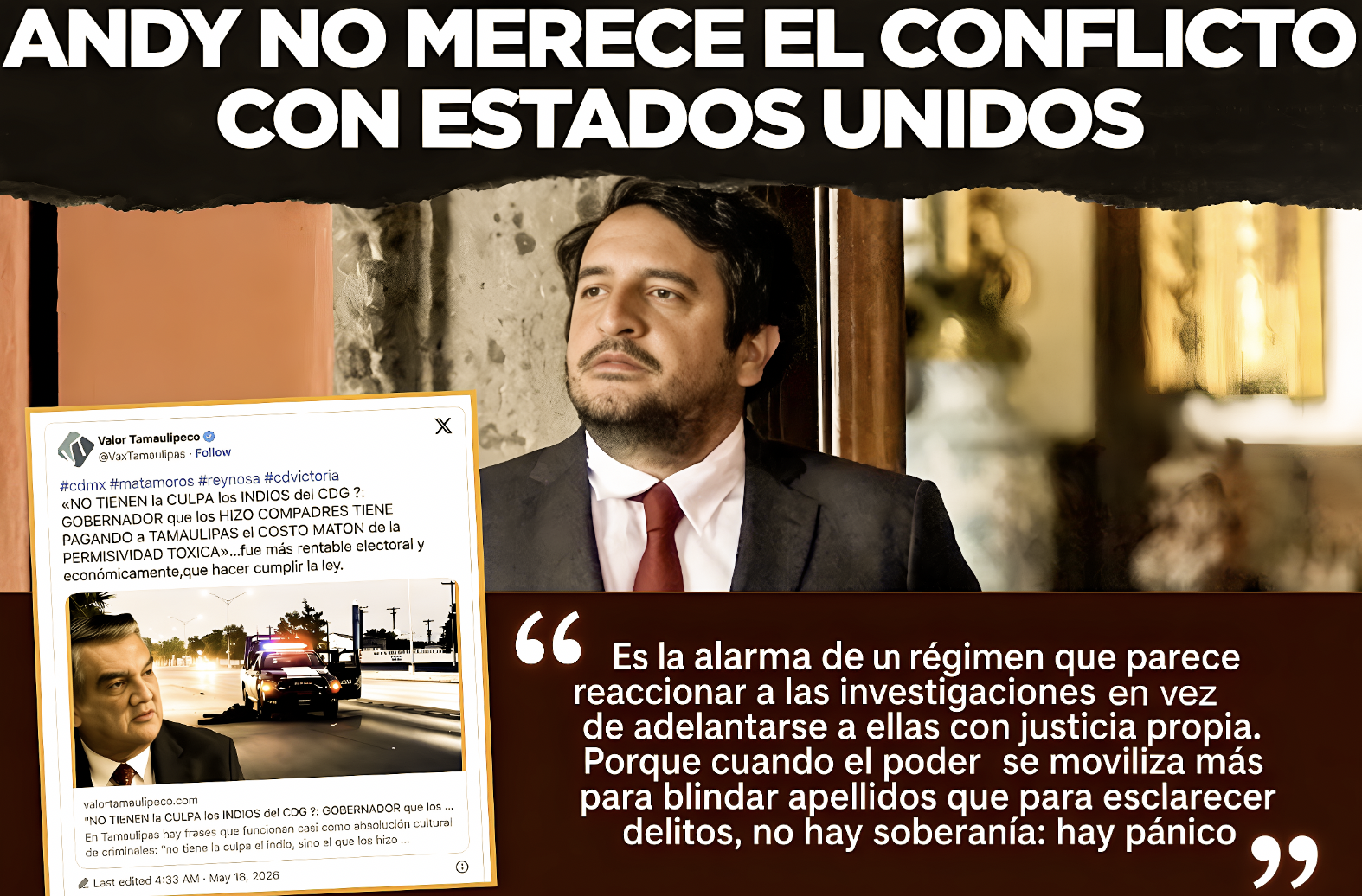 “NI ANDY, NI ROCHA, NI AMÉRICO, NI NADIE: HAMPONES de HUESOS GUINDAS NO MERECEN el CONFLICTO con EE.UU”… la justicia debe llegar, así sea del otro lado del Río o de la valla.