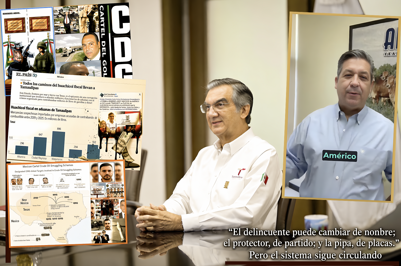 “AMÉRICO NO debe QUEDAR IMPUNE: el TRÁFICO de HUACHICOL sigue APUNTANDO al GOBERNADOR de TAMAULIPAS y CDV lo ENMARRANÓ OTRA VEZ”… el Gobierno se niega dolosamente a imputarlo.