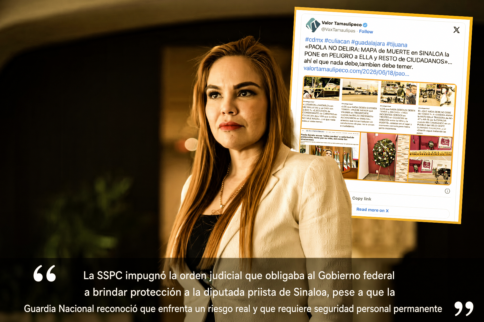 «ACASO quiere que la MATEN ?: HARFUCH ORDENA el RETIRO de PROTECCIÓN a DIPUTADA que ACUSÓ al GOBIERNO NARCO… ¿y quieren que ese la cuide ?