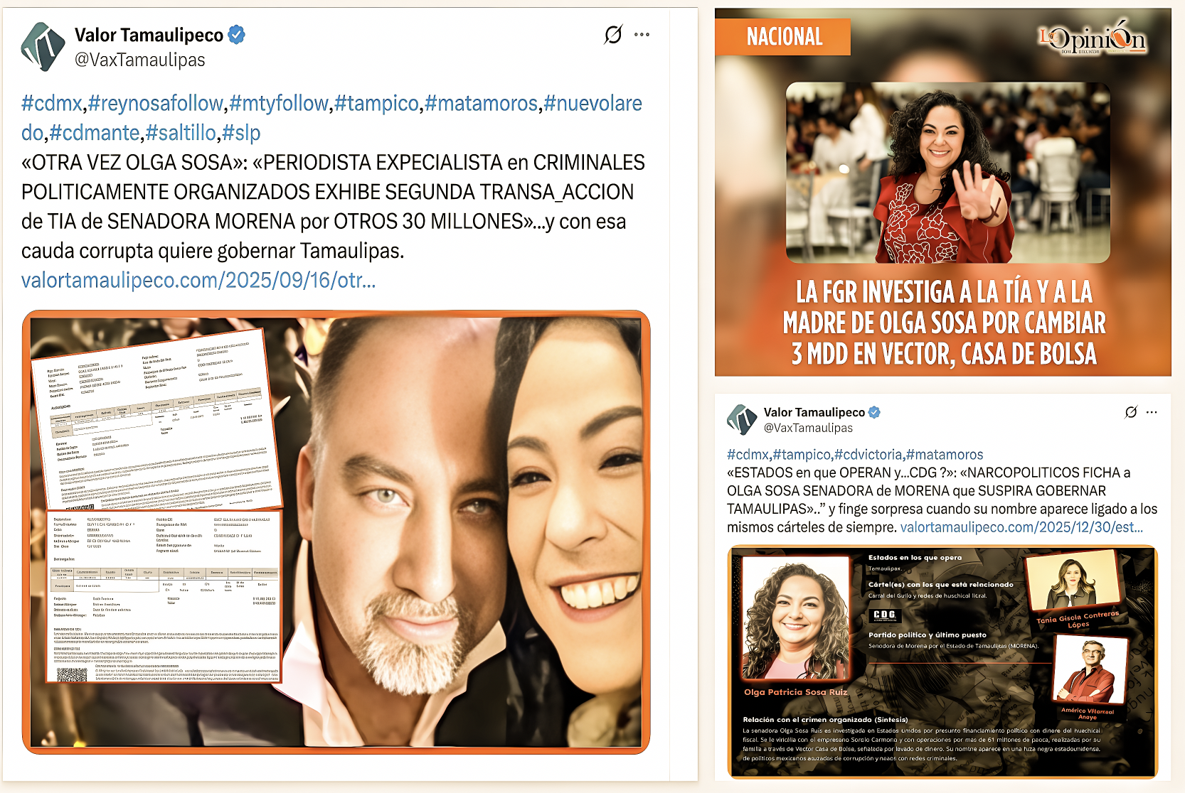 “ACUSADA por NARCOPOLÍTICOS: TIENE la FGR en la LUPA a la SENADORA OLGA SOSA; DOS PARIENTES, 3 MILLONES de DÓLARES y una CASA de BOLSA”… ¿de dónde salió el dinero, por dónde caminó y a dónde llegó ?