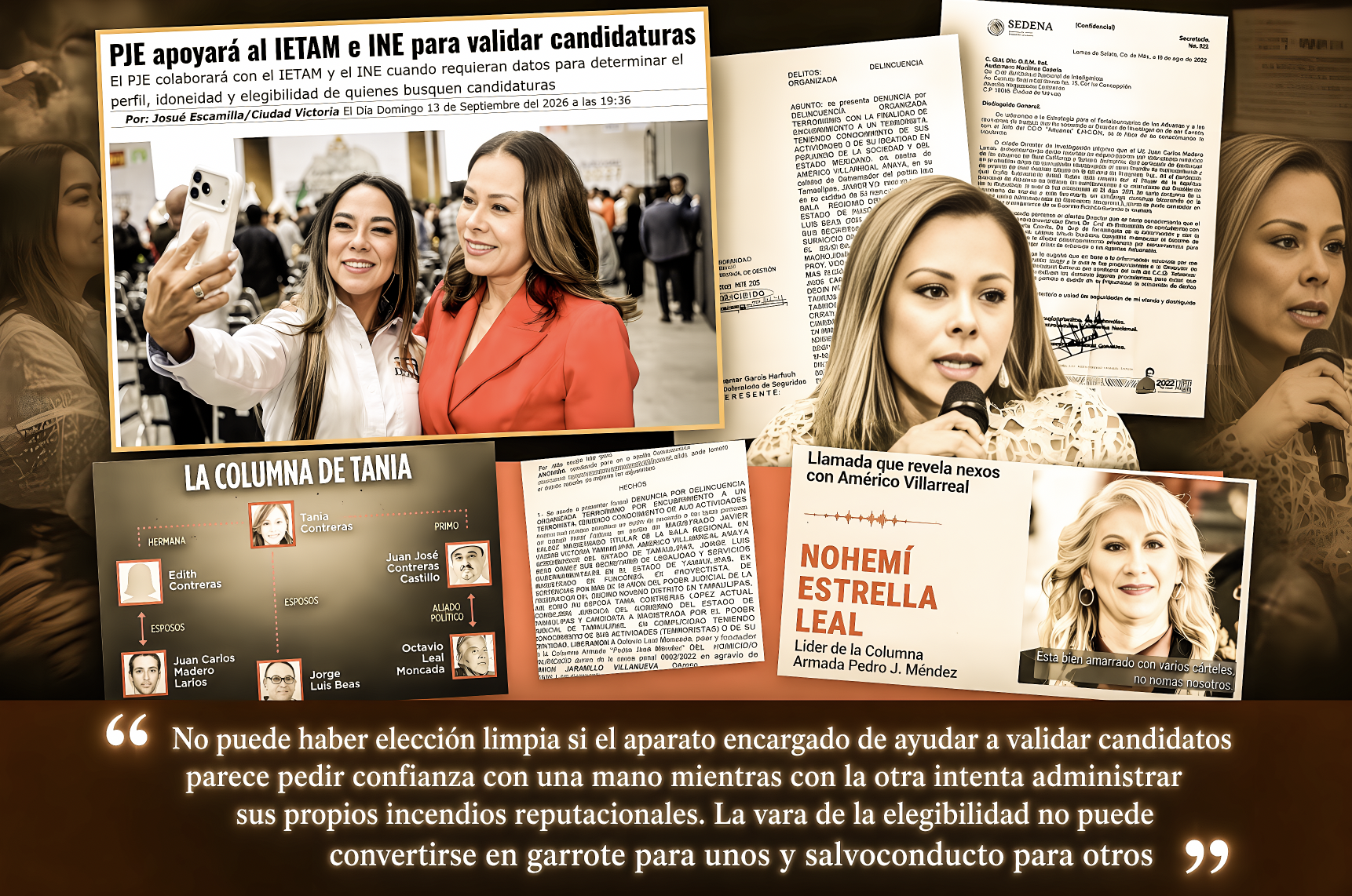 “ÁRBITROS de EXPEDIENTE QUEMADO: TANIA y AMÉRICO VAN a REVISAR la IDONEIDAD de CANDIDATOS en 2027”…los chamuscados y las tatemadas revisando quién huele a humo.