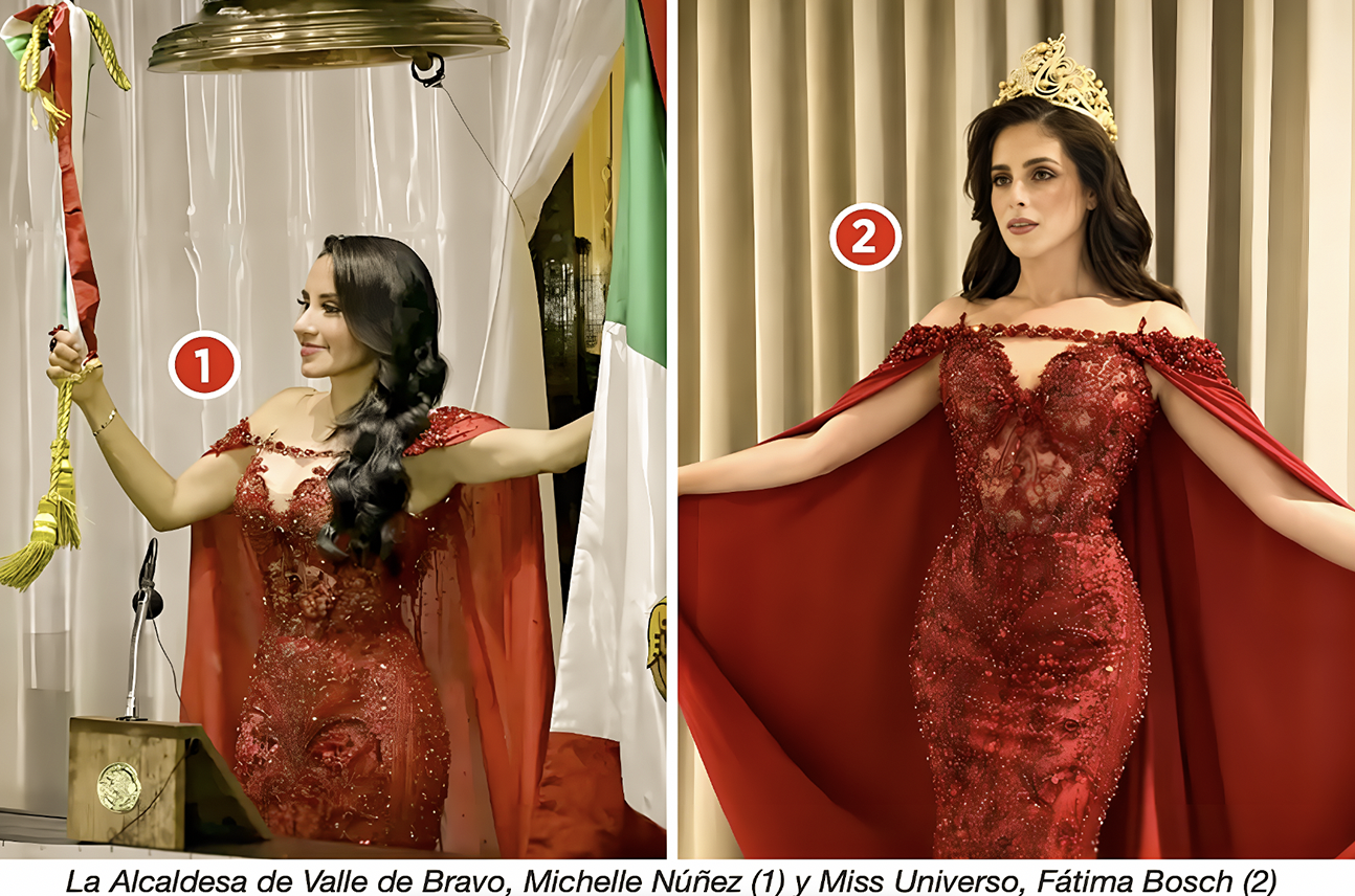 «ALCALDESA de MORENA en VALLE de BRAVO DIO GRITO de INDEPENDENCIA y GRITO de GLAMOUR con VESTIDO de MISS UNIVERSO»…y no fue la unica.