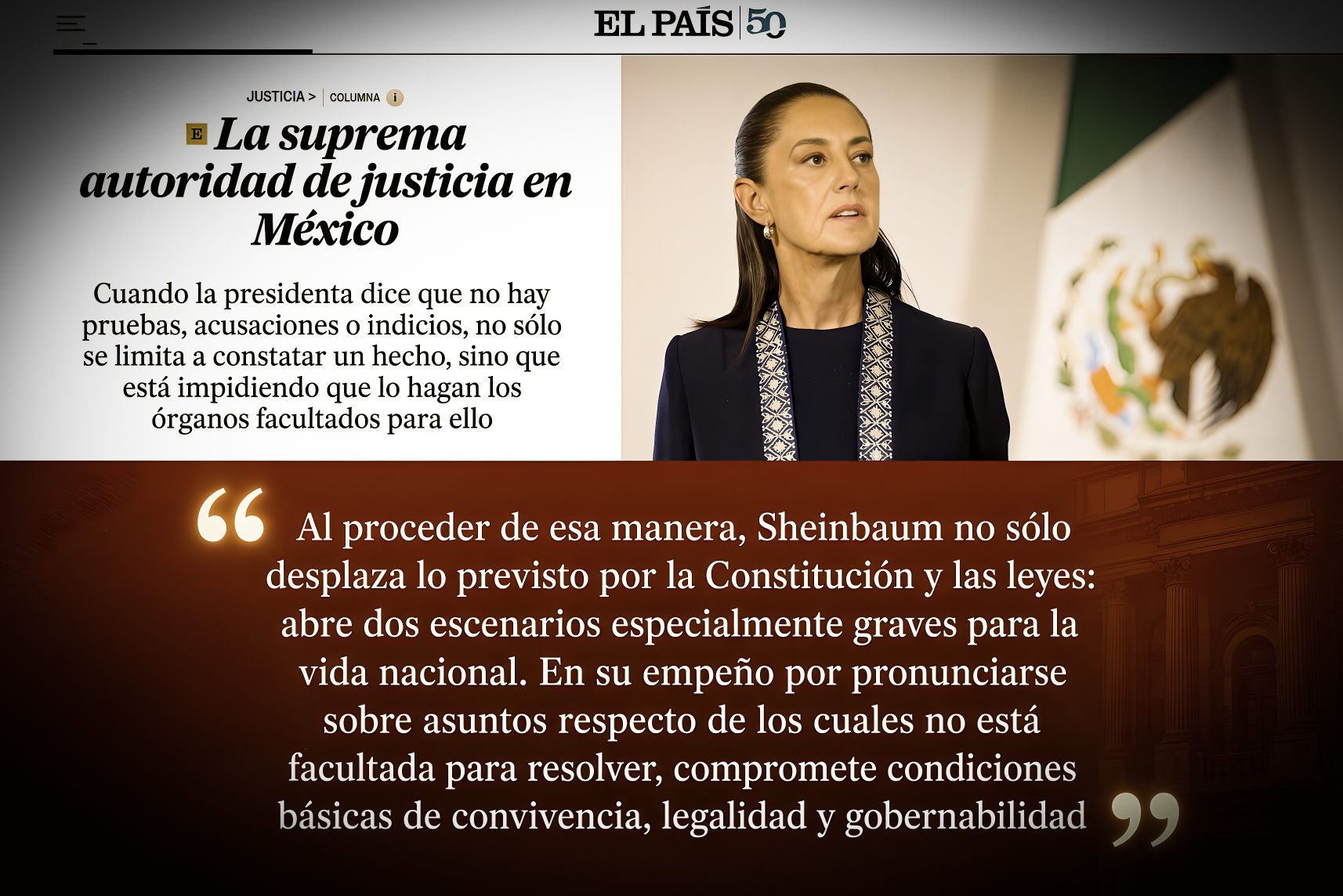 LA “SUPREMA IN_JUSTICIA”: CUANDO SHEINBAUM dice “NO HAY PRUEBAS”, TAMBIÉN IMPIDE que las BUSQUEN: DIARIO ESPAÑOL»… y convierte la mañanera en ventanilla única de admisión de evidencias.