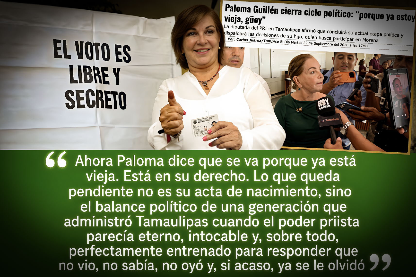“¿PORQUE YA estoy VIEJA, GÜEY ?”: DIPUTADA PRIISTA que PERDÍA VOTACIONES en SU CASILLA, QUE NO VIO, NO SUPO y NO OYÓ NADA, se JUBILA»… no son pocos los polvos del mismo lodazal que escapan.