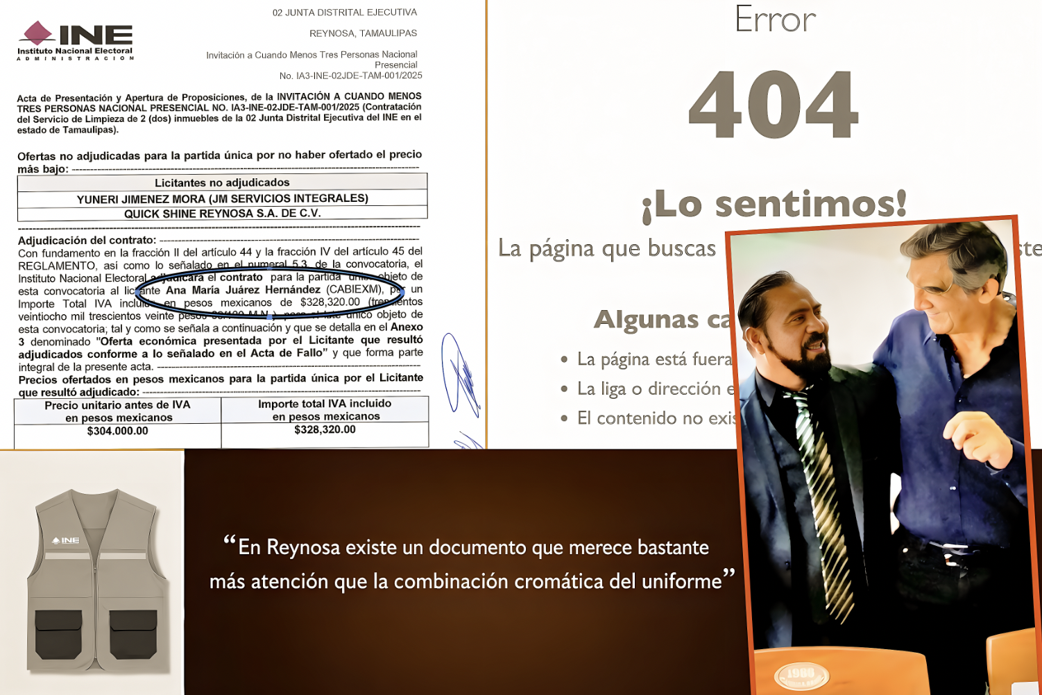 “¿QUÉ IMPORTA el COLOR? CAMBIEN de MAÑAS: INE OPTA por UNIFORME GRIS, pero BORRAN CONTRATO con ESPOSA de LA CHISPA del CÁRTEL del GOLFO»… y tambien lo hizo en Matamoros.