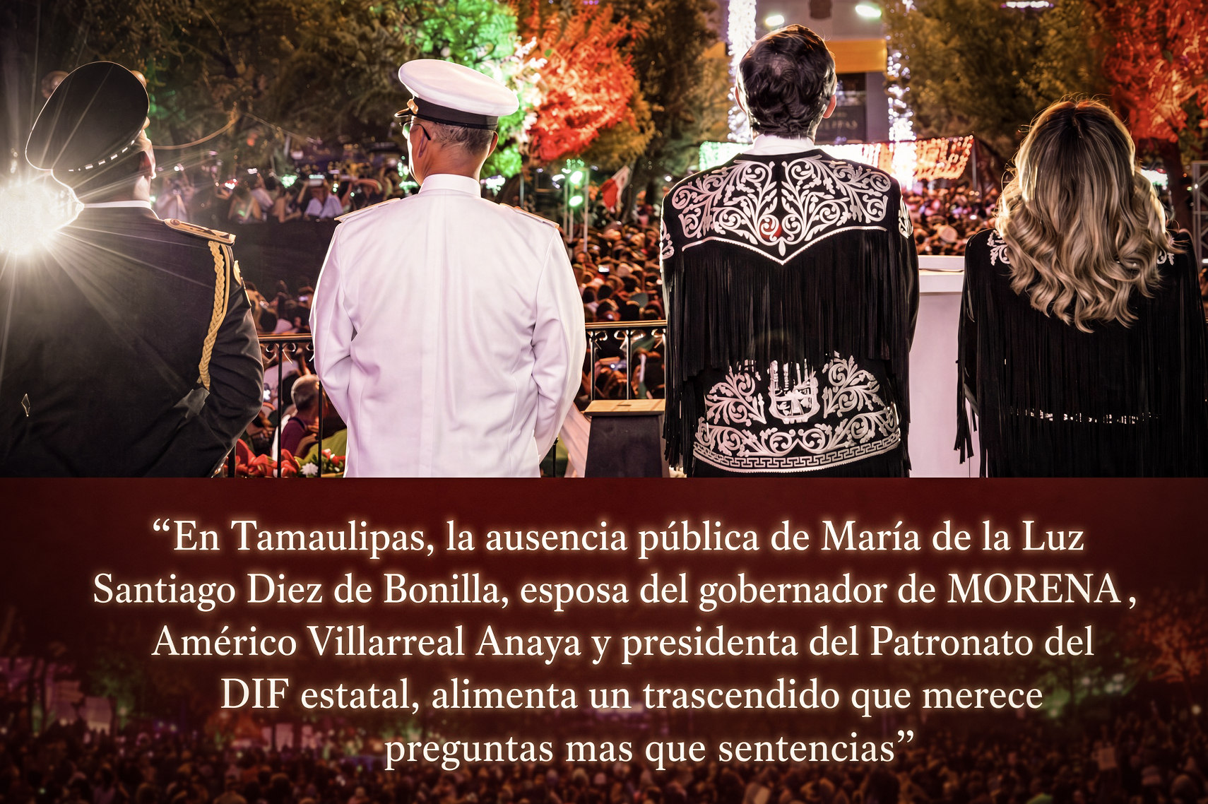 «¿VACACIONES o FUGA?: REPORTAN a ESPOSA de AMÉRICO AUSENTE del ENTORNO FAMILIAR, POLÍTICO y JUDICIAL en TAMAULIPAS TRAS FALLO FEDERAL en su CONTRA»…versiones ocupan el lugar que deberían ocupar los hechos.