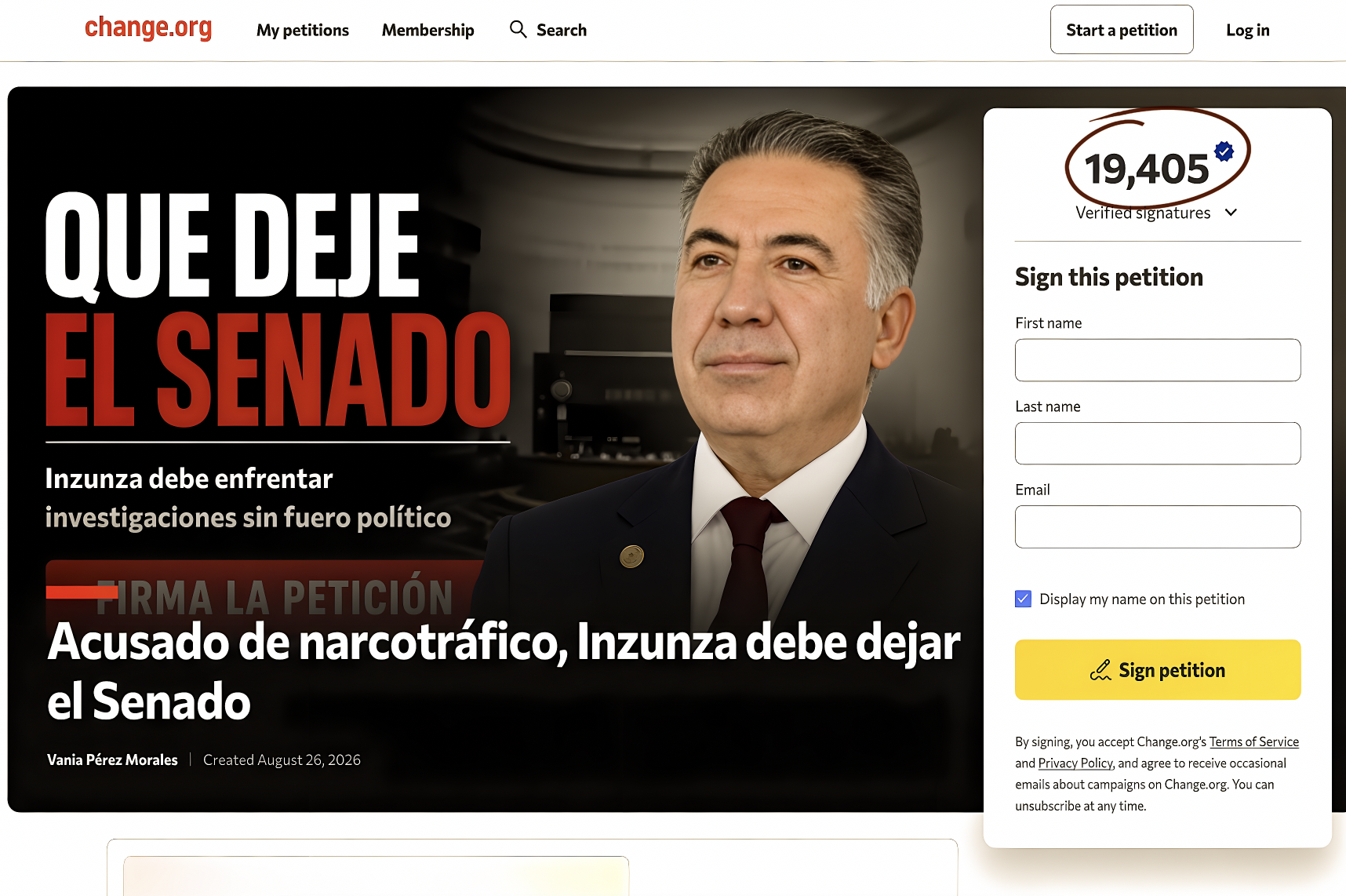 «COLECTA de RÚBRICAS»: MILES de CIUDADANOS EXIGEN la DESTITUCIÓN de SENADOR que FUE PROTEGIDO por SHEINBAUM y su NARCOCAMADA MORENA»…ya debería estar en prisión.