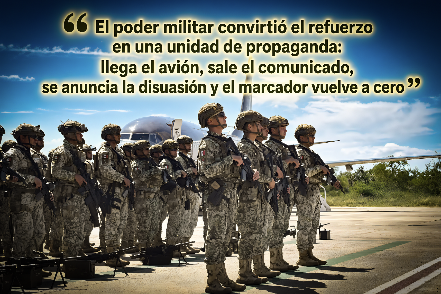LA «TÁCTICA PERPETUA»: SINALOA debe CUESTIONAR qué CAMBIA después de REFORZAMIENTOS para REPETIR la DOSIS con la MISMA RECETA»… ninguna fuerza seria confundiría el anuncio con la prueba de que ganó terreno.