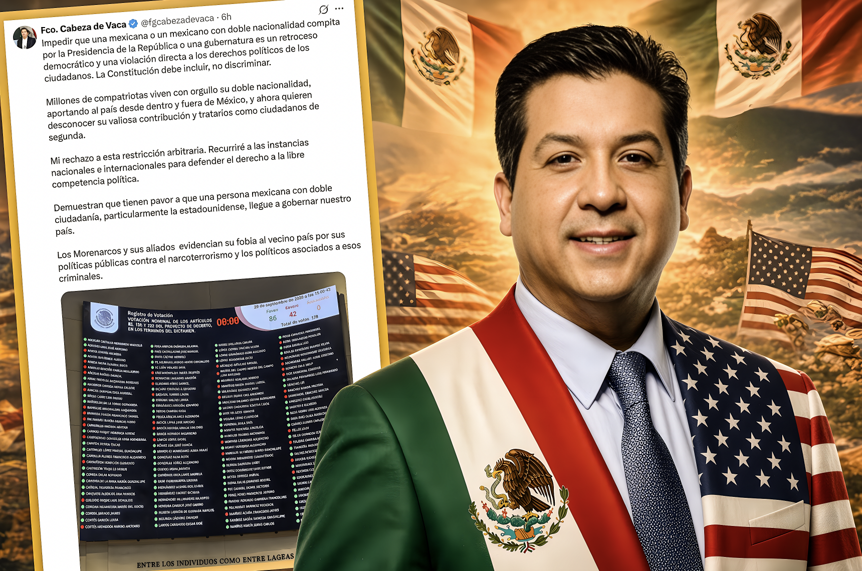 «BENEFICIARIO de la RENDIJA AMAGA con COMBATIR REFORMA de LEY de DOBLE NACIONALIDAD que YA BURLÓ en 2024»… la fórmula fue fácil: renunció en México,no ante EE.UU