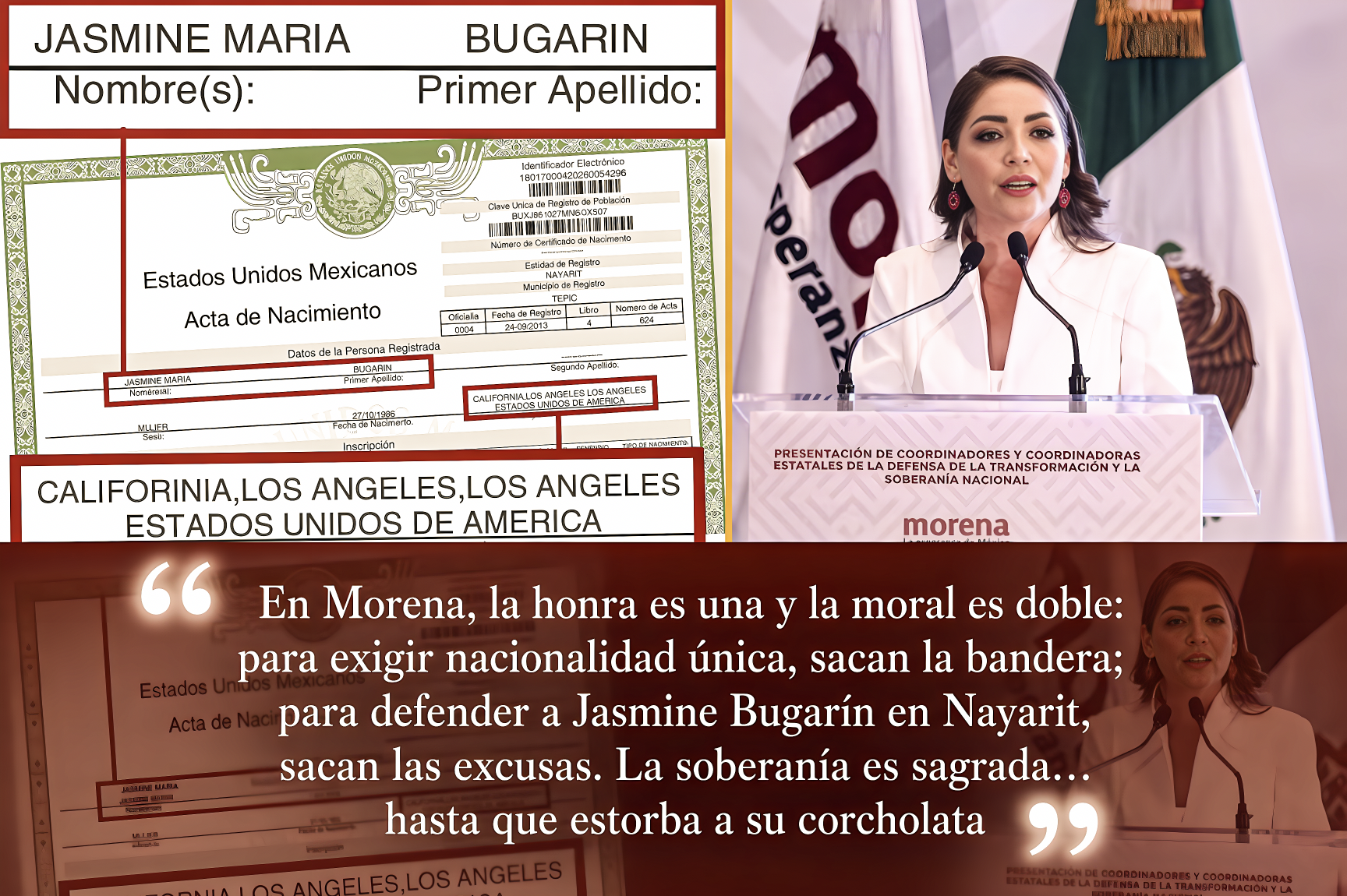 LA «PATRIA de la VARA de DOS MEDIDAS»: MORENA HIPÓCRITA SACA su CATÁLOGO de EXPLICACIONES para DEFENDER a su CORCHOLATA GRINGA en NAYARIT»… ella no se apellida Cabeza de Vaca.