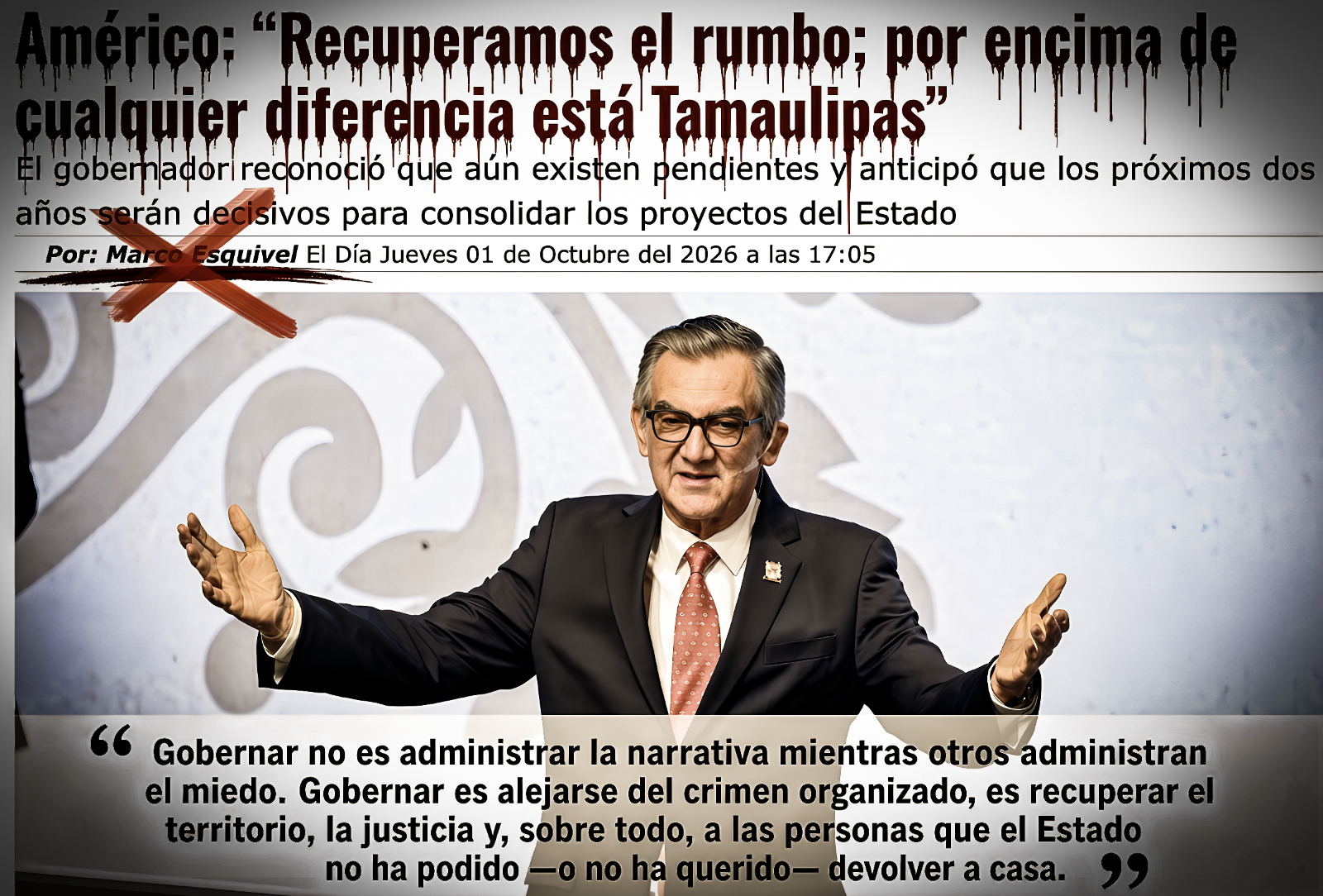 «¿RECUPERAMOS el RUMBO, HOCICÓN?: TAMAULIPAS es CAMPEÓN de NOMBRES SIN CUERPO, de CUERPOS SIN NOMBRE y SOBREVIVE BAJO GOBERNANZA NARCA»… pero su gober paga con tu dinero para verse bonito.