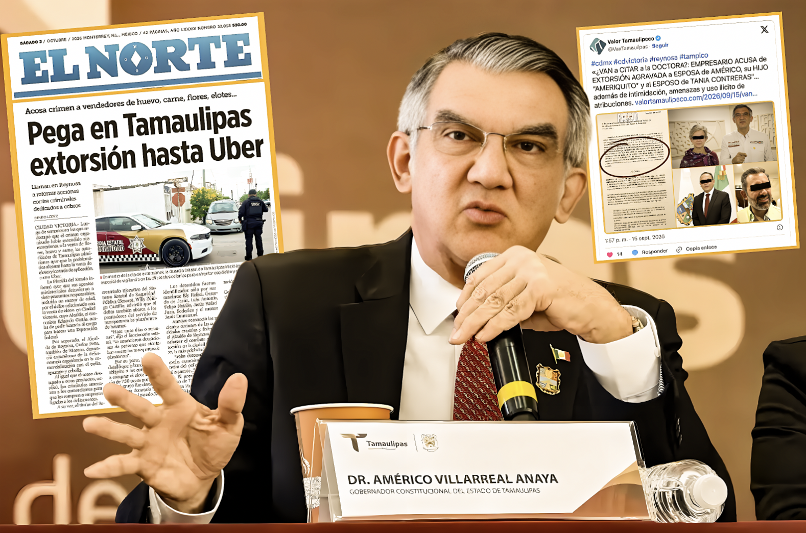 «¿RECUPERAMOS el RUMBO ?: PRENSA NACIONAL DESTACA la CALIDAD EXTORSIVA de NARCOS COBRONES en TAMAULIPAS»… en esta entidad, hasta la esposa del gobernador es señalada por extorsión.