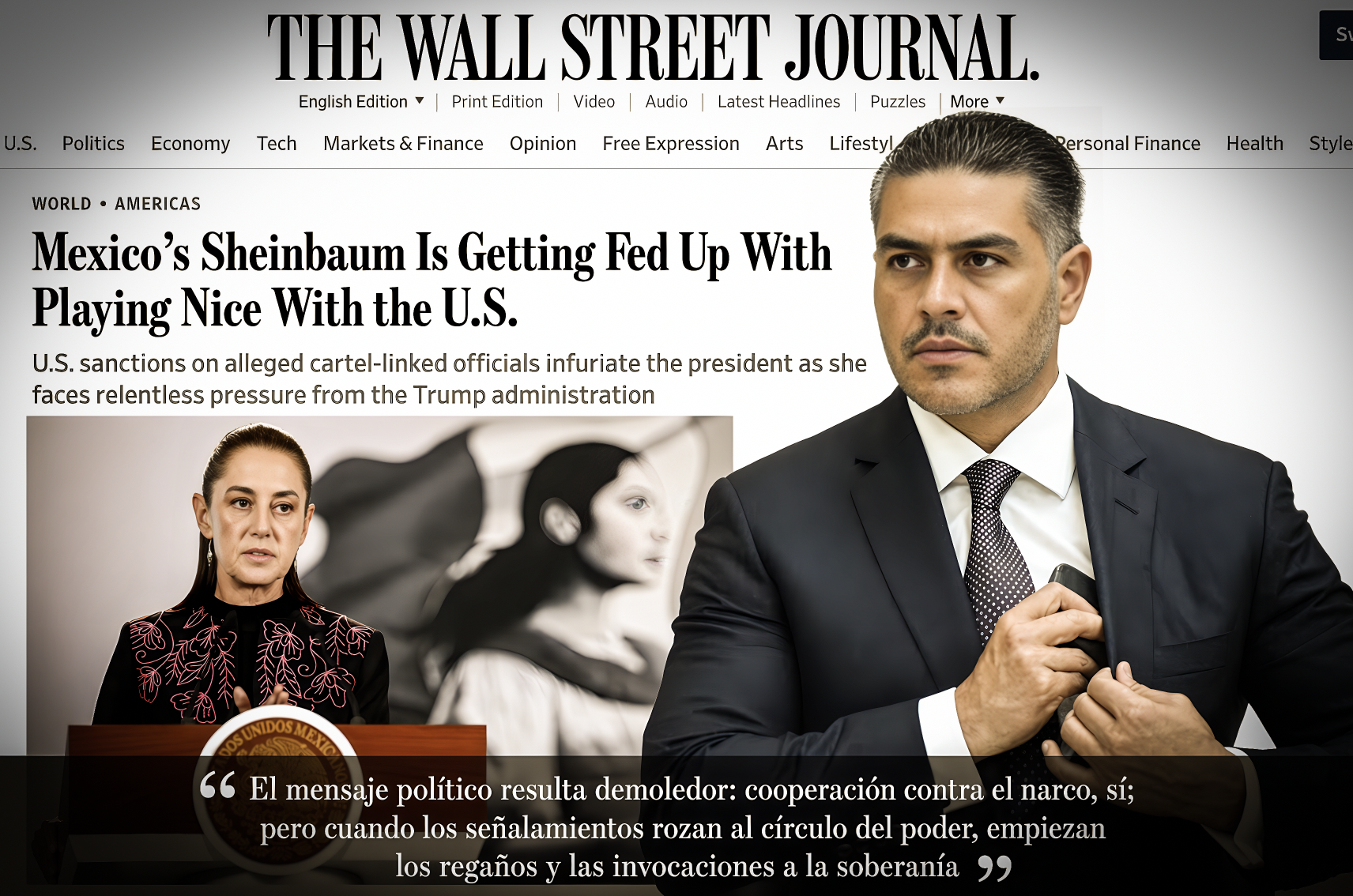«¿HARFUCH REGAÑADO y SEÑALADOS ARROPADOS ?: THE WALL STREET JOURNAL cita FASTIDIO de SHEINBAUM con EE. UU.»… cuando el hartazgo apunta al que denuncia, la soberanía empieza a oler a complicidad.