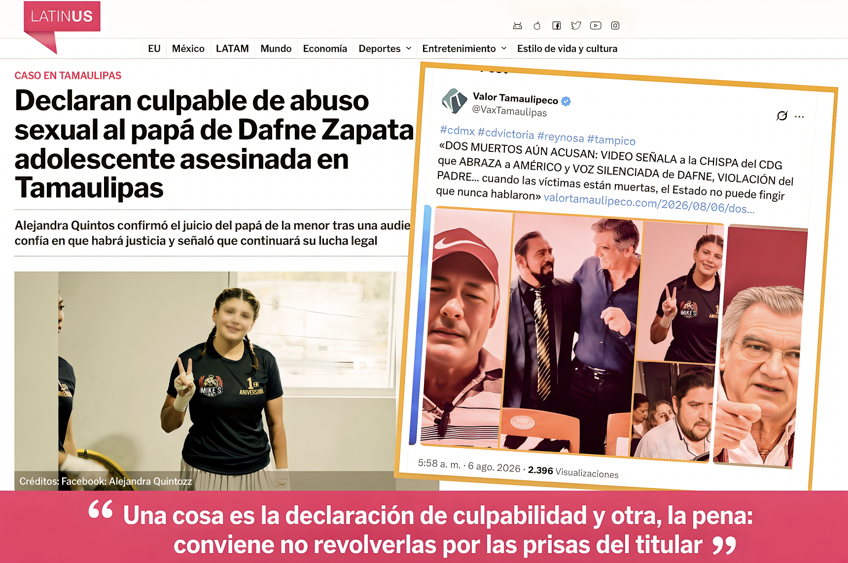LA “JUSTICIA FALLIDA de AMÉRICO quiere CONGRACIARSE: DECLARAN CULPABLE al PADRE de DAFNE en TAMAULIPAS”… tras dos años de proceso legal,la clave esta en la presión publica.