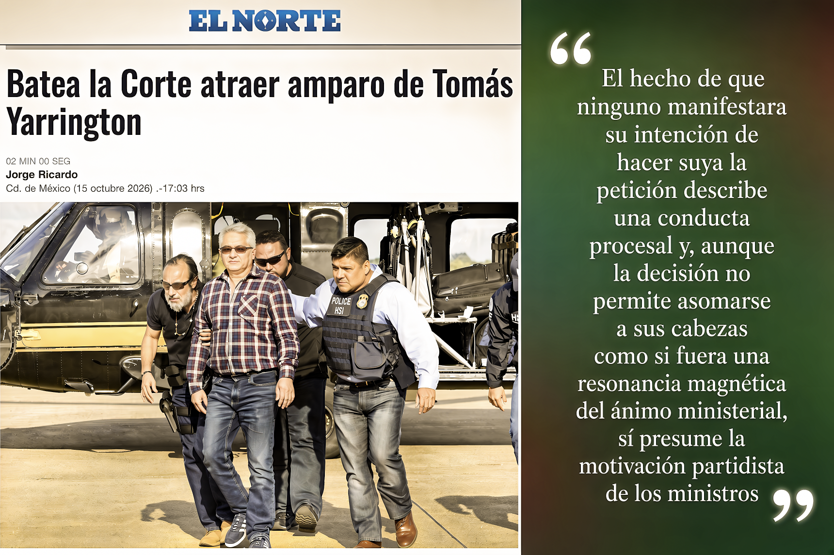 «YARRINGTON y la CORTE del ACORDEÓN: NUEVE SILENCIOS SINCRONIZADOS NO hacen una SENTENCIA»… ministros rechazan atraer amparo de TYR.