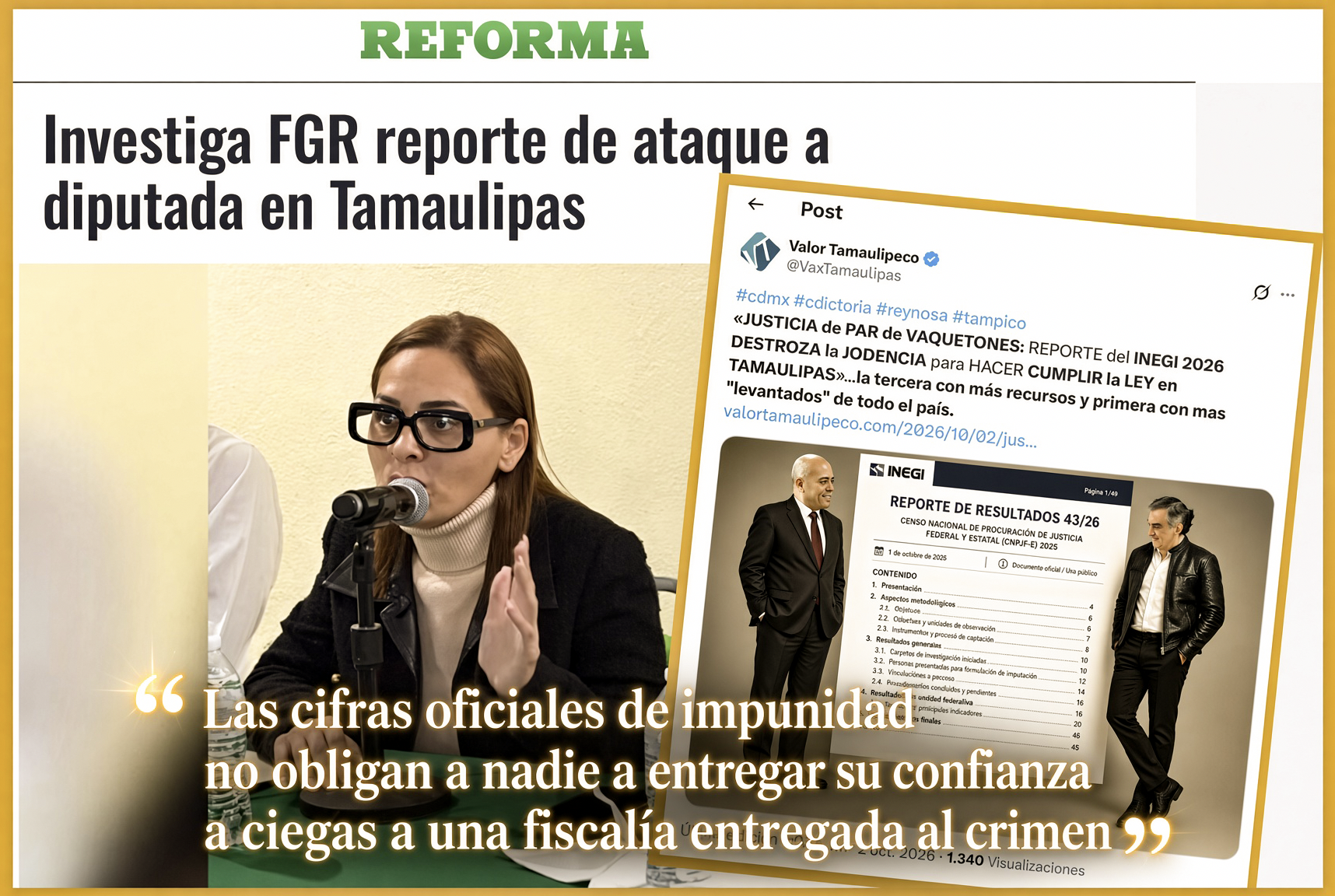 “NI los ALIADOS les CONFÍAN: DIPUTADA CASANDRA DENUNCIÓ ATAQUE en la FGR y dejó a la JUSTICIA VAQUETONA de AMÉRICO y a su FISCAL con el ‘NO SABEMOS”… las cifras del caos le dan la razón.