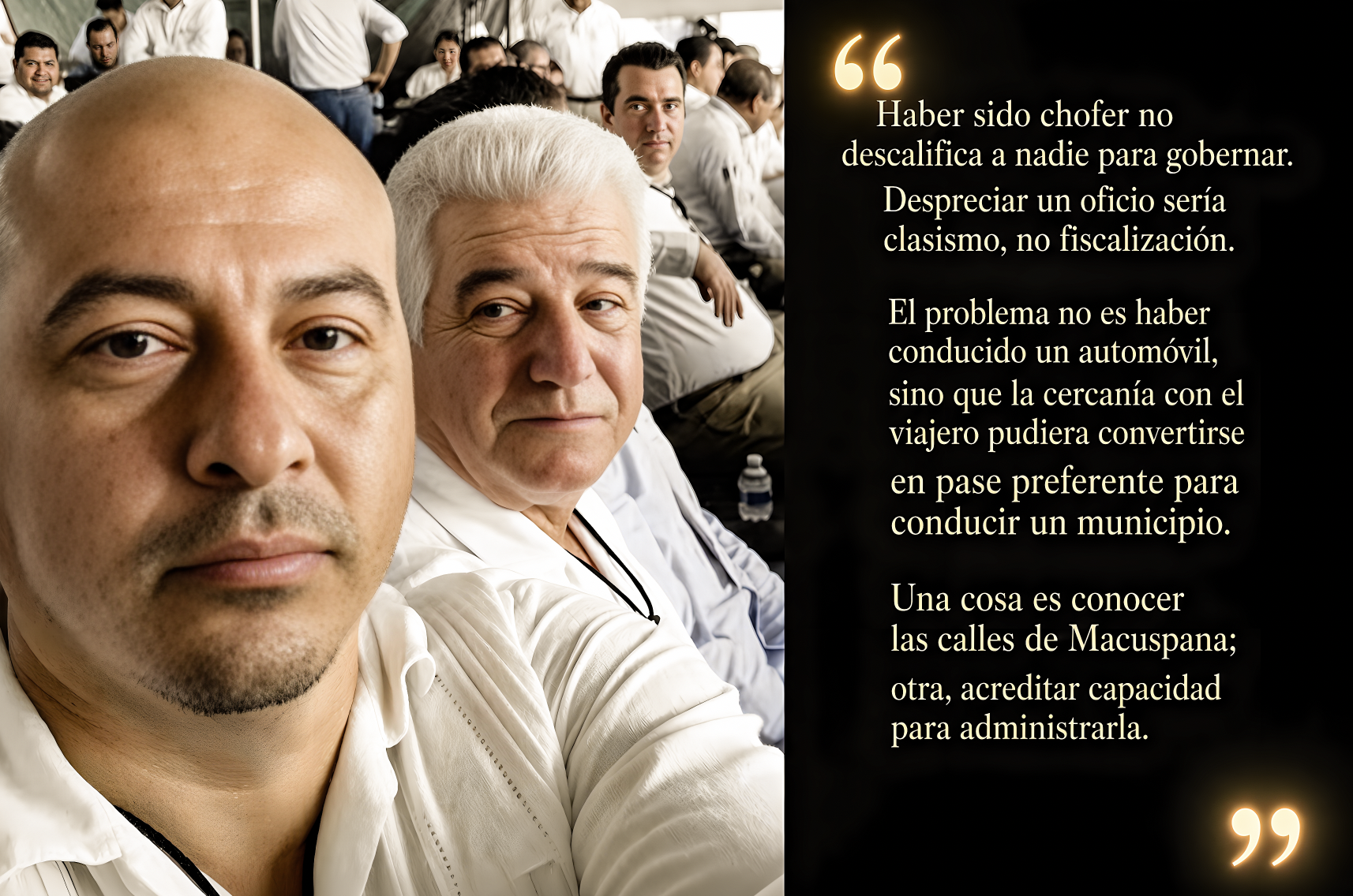 «ACUSAN a CARNAL de LÓPEZ HABLADOR de PRETENDER IMPONER a su EXCHOFER como ALCALDE de MACUSPANA»… el mérito no puede ir en la cajuela y lista de contactos en asiento del conductor.