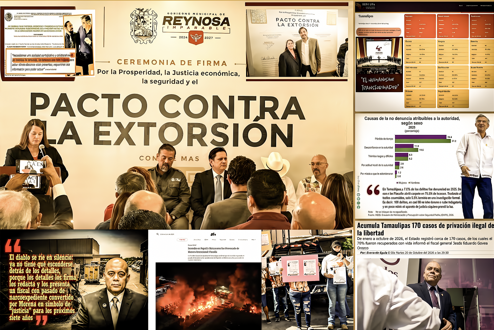 «FISCAL ENGAÑIFA: GOVEA CONTRADICE a CÓNSUL de MATAMOROS, VUELVE a DEFENDER al CÁRTEL y NIEGA el LEVANTÓN IMPUNE en TAMAULIPAS»… con porcentaje acomodado junto al micrófono.