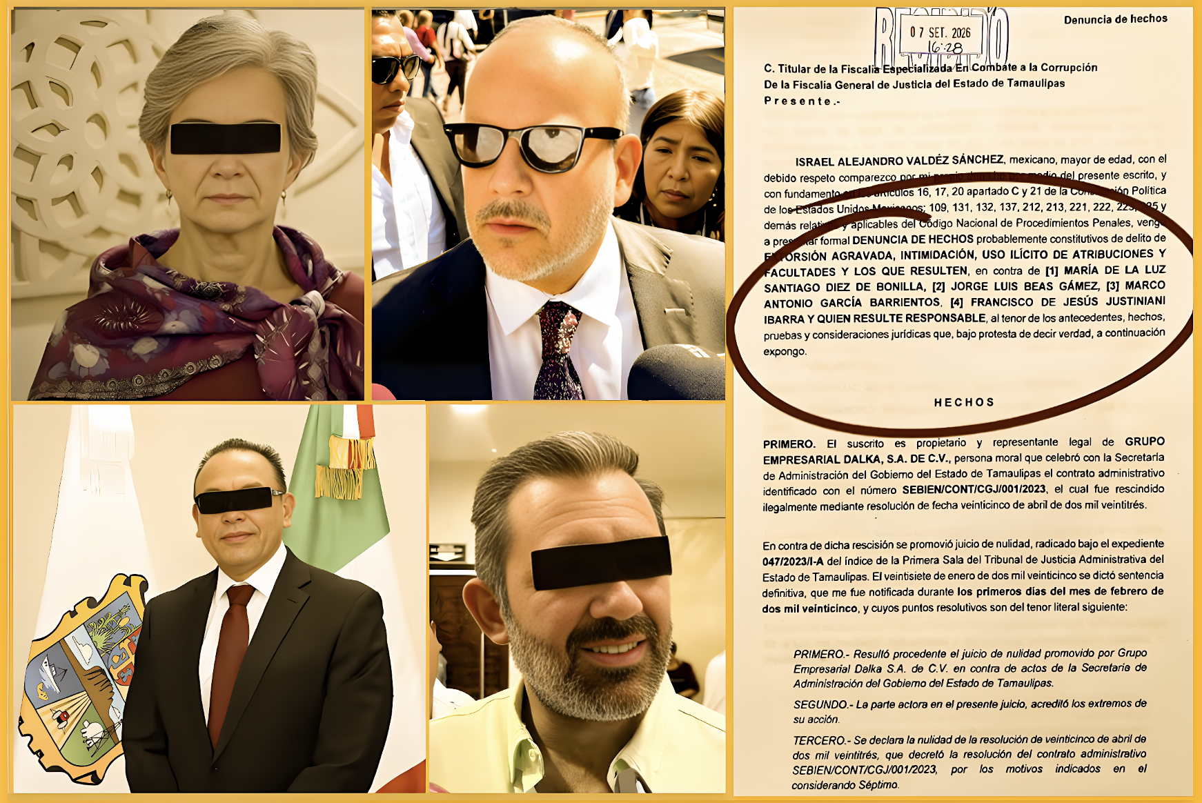 «FISCAL PUEDE IR a la CÁRCEL por NEGARSE a INVESTIGAR por EXTORSIÓN AGRAVADA a la ESPOSA de AMÉRICO»… la denuncia tiene el freno de mano puesto.