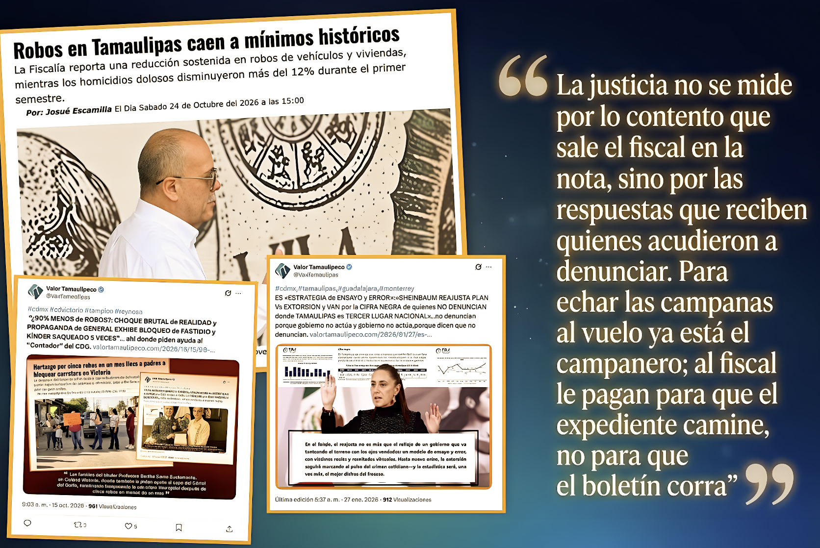 «FISCAL y GENERAL ARGUENDEROS: BAJO una BRUTAL REZAGO y la CIFRA NEGRA de GENTE que NO DENUNCIA,PRESUMEN MENOS DENUNCIAS en TAMAULIPAS»…de lo que ocurre en la calle, mucho NO consigue entrar al expediente.